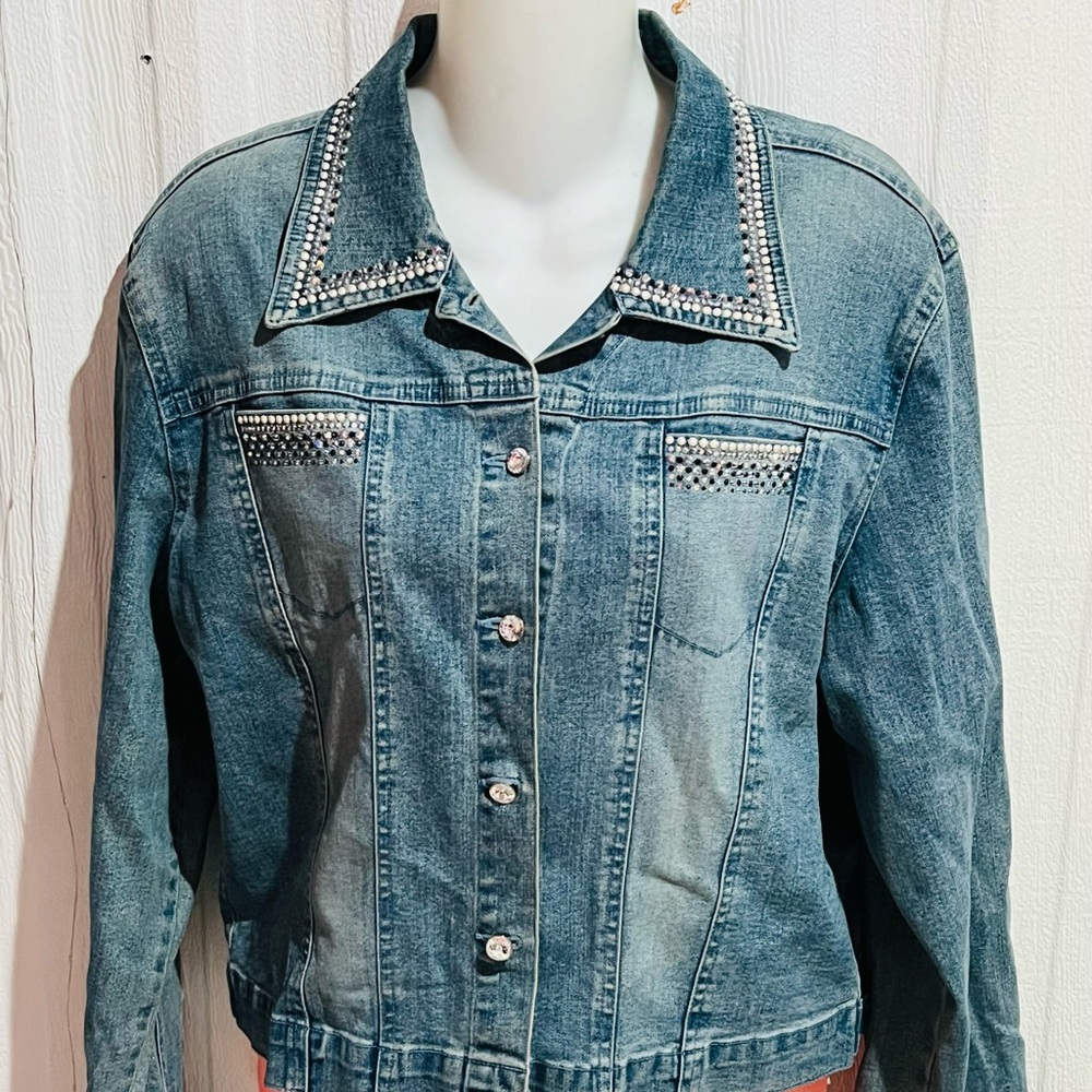 Christine Alexander Denim Jacket with Swarovski crystals